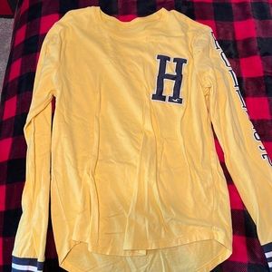 Hollister size XS yellow and blue long sleeve shirt